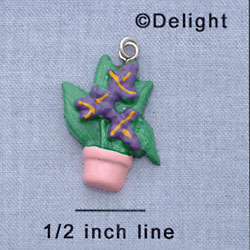 7282 - Iris Flower Pot Pastel - Resin Charm (12 per package)