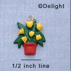 7284 - Flower Pot Tulip Bright - Resin Charm (12 per package)