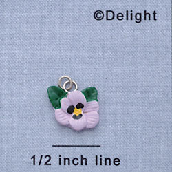 7292 - Flower Purple Pastel - Resin Charm (12 per package)