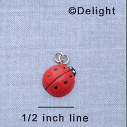 7296 - Ladybug Red - Resin Charm (12 per package)