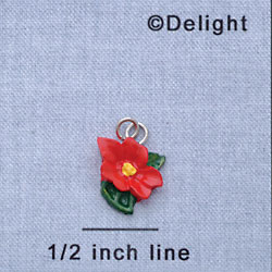 7300 - Flower Red Bright - Resin Charm (12 per package)
