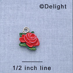7302 - Flower Red Bright - Resin Charm (12 per package)