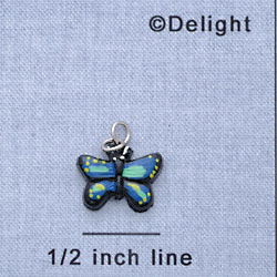 7305 - Butterfly Monarch Blue - Resin Charm (12 per package)