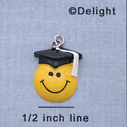 7312 - Smiley Face Graduate - Resin Charm (12 per package)