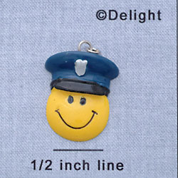 7372 - Smiley Face Policeman - Resin Charm (12 per package)