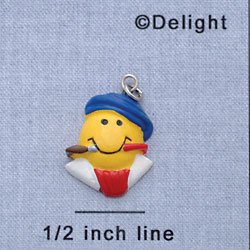 7375 - Smiley Face Artist - Resin Charm (12 per package)