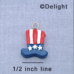 7388 - Uncle Sam Hat USA Resin - Resin Charm (12 per package)