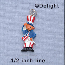 7391 - Uncle Sam Bear USA - Resin Charm (12 per package)