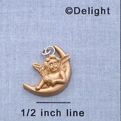 7394 - Angel Moon Gold - Resin Charm (12 per package)