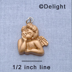 7395 - Angel Thinking Gold - Resin Charm (12 per package)