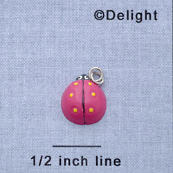 7399 - Ladybug Pink - Resin Charm (12 per package)