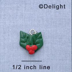 7411 - Holly Leaves - Resin Charm (12 per package)