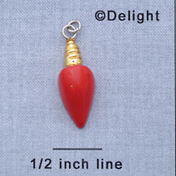 7417 - Light Gold Red - Resin Charm (12 per package)