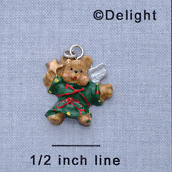 7422 - Angel Bear Green - Resin Charm (12 per package)