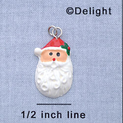 7427* - Santa Face Holly - Resin Charm (Left & Right) (12 per package)