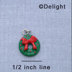 7430 - Wreath Red - Resin Charm (12 per package)