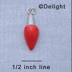 7432 - Light Silver Red - Resin Charm (12 per package)