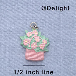 7501 - Easter Basket Flower Pink - Resin Charm (12 per package)