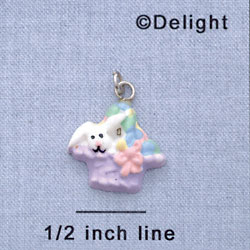 7502 - Bunny Basket Purple - Resin Charm (12 per package)