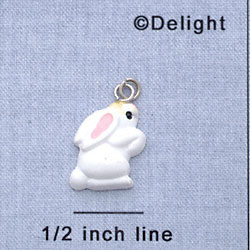 7508 - Bunny White Standing - Resin Charm (Left & Right) (12 per package)