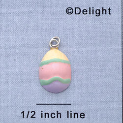 7510 - Easter Egg Pink Center - Resin Charm (12 per package)