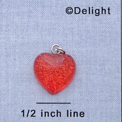 7514 - Heart Glitter Red - Resin Charm (12 per package)