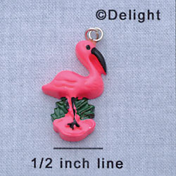 7518* - Flamingo Pink - Resin Charm (Left & Right) (12 per package)
