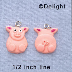 7531 tlf - Pig Front & Back - Resin Charm (12 per package)