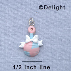 7571 - Baby Rattle Multi - Resin Charm (12 per package)