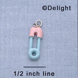 7572 - Diaper Pin Multi - Resin Charm (12 per package)