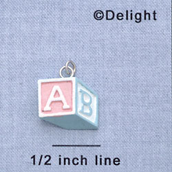 7578 - Baby Block Multi - Resin Charm (12 per package)