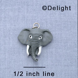 7617 - Elephant Face - Resin Charm (12 per package)
