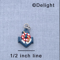 7626 - Anchor Red, White, & Blue - Resin Charm (12 per package)