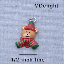 7637 - Bear Scarf Matte - Resin Charm (12 per package)