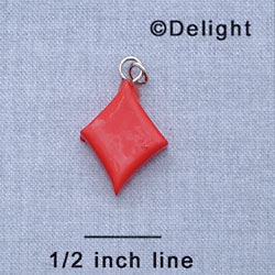 7638 - Card Suit Diamond Red - Resin Charm (12 per package)
