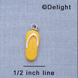7654 - Flip Flop Bright Yellow - Resin Charm (12 per package)