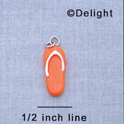 7655 - Flip Flop Bright Orange - Resin Charm (12 per package)