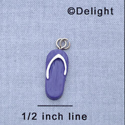 7657 - Flip Flop Bright Purple - Resin Charm (12 per package)