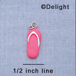 7659 - Flip Flop Bright Pink - Resin Charm (12 per package)