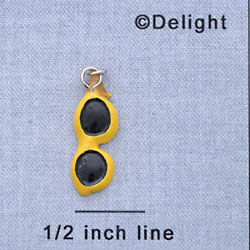 7660 - Sunglasses Bright Yellow - Resin Charm (12 per package)