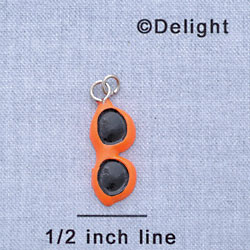 7661 - Sunglasses Bright Orange - Resin Charm (12 per package)