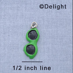 7662 - Sunglasses Bright Green - Resin Charm (12 per package)