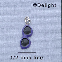 7663 - Sunglasses Bright Purple - Resin Charm (12 per package)