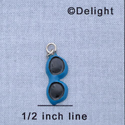 7664 - Sunglasses Bright Blue - Resin Charm (12 per package)