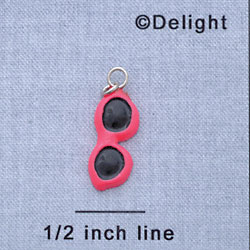 7665 - Sunglasses Bright Pink - Resin Charm (12 per package)