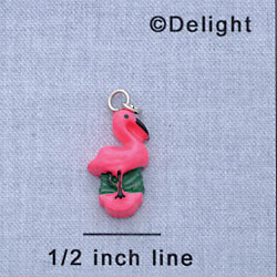 7668* - Flamingo Pink - Resin Charm Mini (Left & Right) (12 per package)