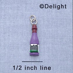 7674 - Wine Bottle Purple - Resin Charm (12 per package)