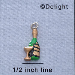 7697 - Champagne Bottle Glass - Resin Charm (12 per package)