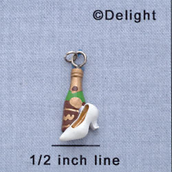 7698 - Champagne Bottle Shoe - Resin Charm (12 per package)