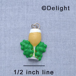 7703 - Wine Glass White Grapes - Resin Charm (12 per package)